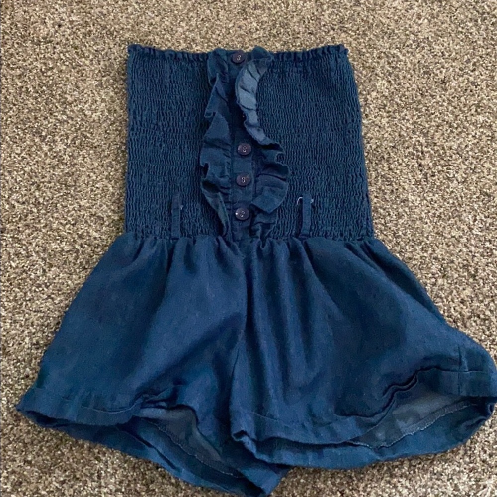 denim colored romper